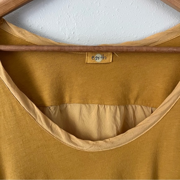 CP Shades Earth Yellow Golden Colored Cotton/Silk Flowy Tee Size Large - Picture 7 of 10
